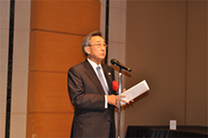 懇親会での朝田会長の挨拶